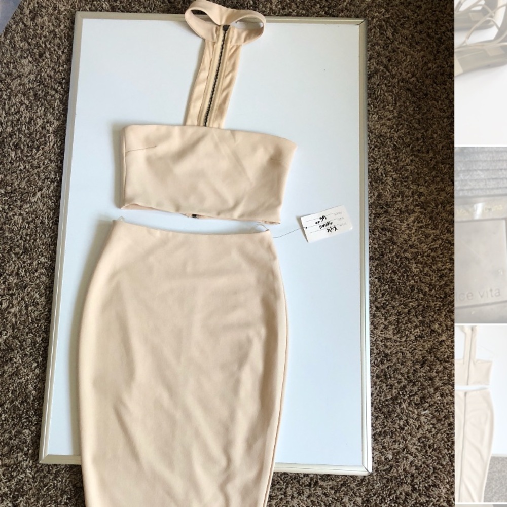 Matching Beige Top and Skirt